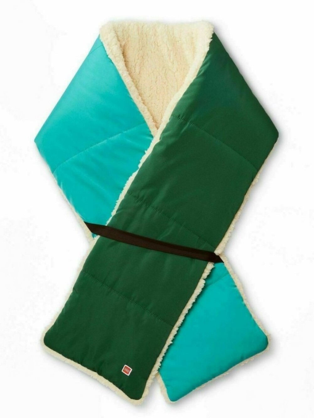 Lego Green Color Block Puffer Scarf Sherpa Lined